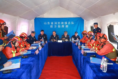 山东消防鲁中协作区森林火灾跨区域实战演练在淄博举行